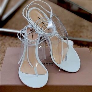 Brand NEW Gianvito Rossi White And Transparent Heel Sandals